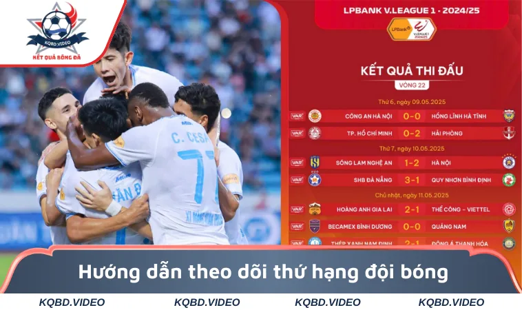 Bảng Xếp Hạng Bóng Đá V-League Việt Nam Mới Nhất 3 Hướng dẫn theo dõi thứ hạng đội bóng