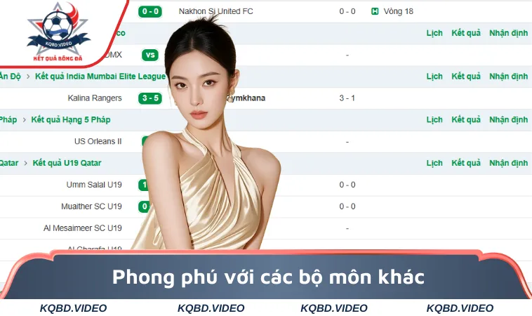 Phong phú với các bộ môn khác