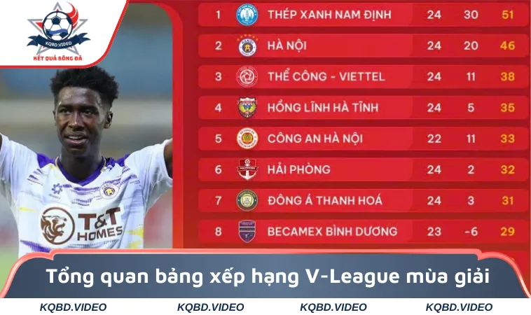 Bảng Xếp Hạng Bóng Đá V-League Việt Nam Mới Nhất 1 Tổng quan bảng xếp hạng bóng đá V-League Việt Nam mùa giải